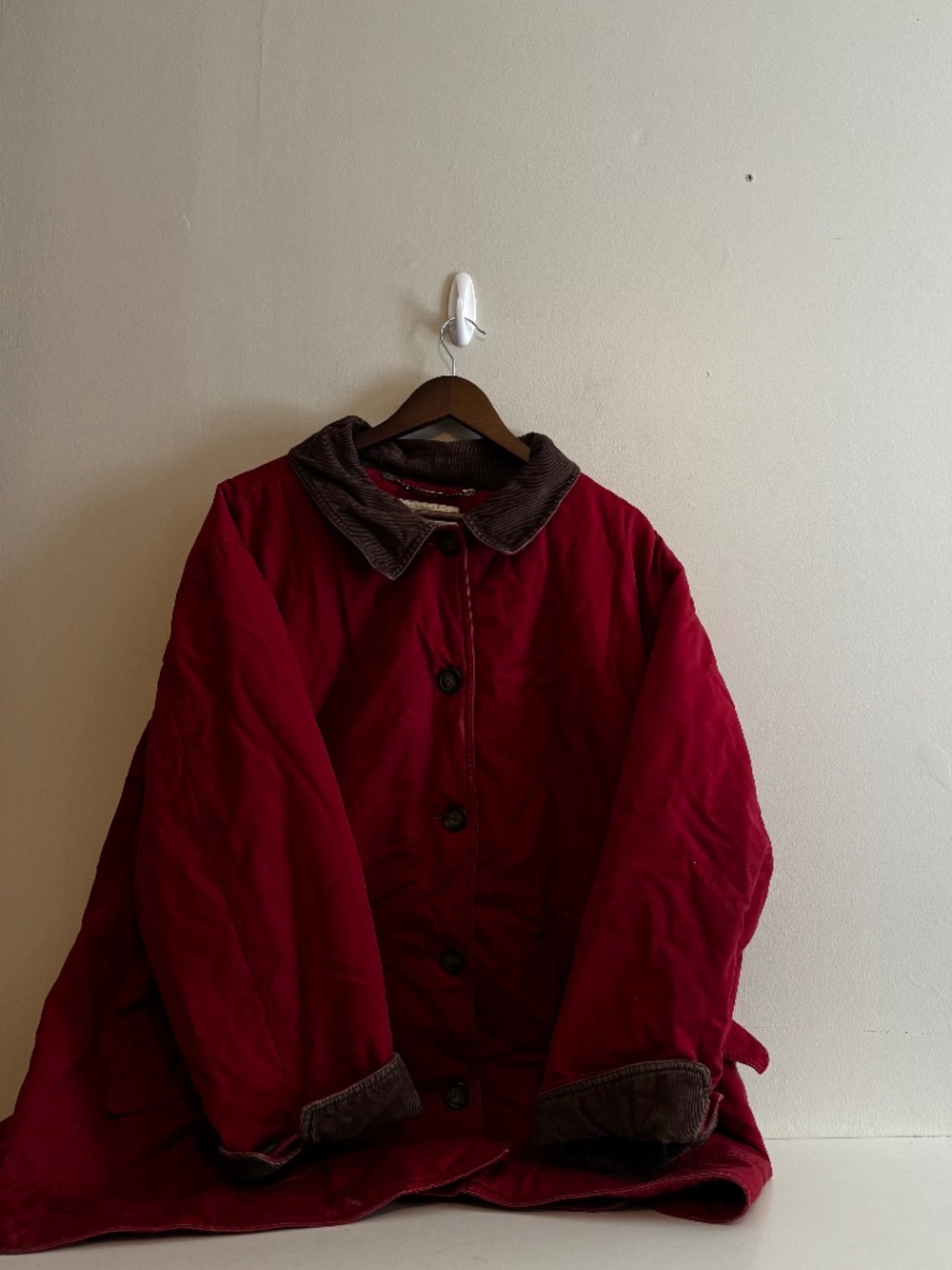 Appleseeds Women's 3X Red Chocolate Brown Collared Barn Coat VTG Plus Size